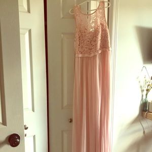 David’s Bridal Cap Sleeve Petal Pink junior sz 14